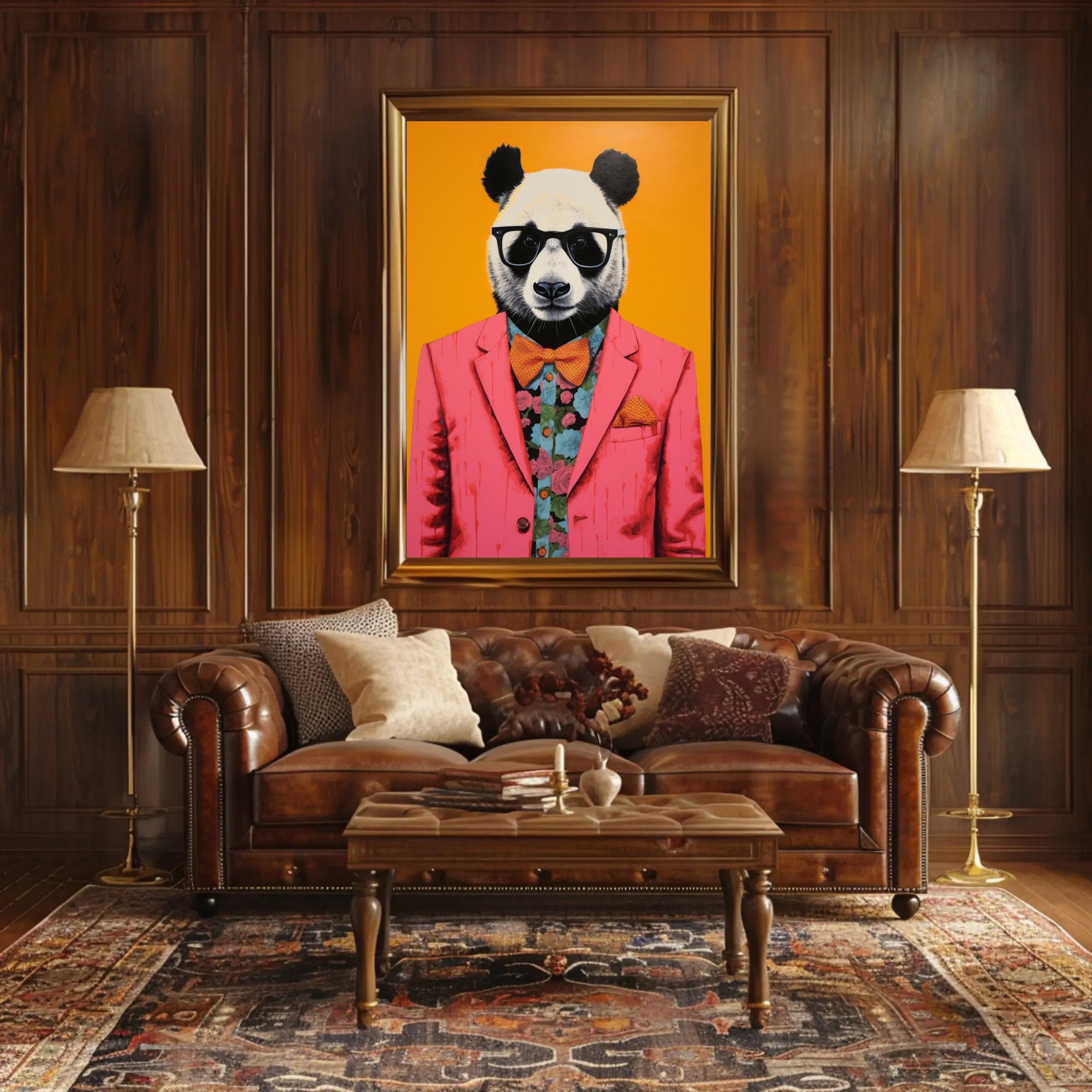Playful and Sophisticated Panda Animal Poster PosterGoat