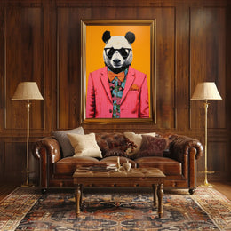 Playful and Sophisticated Panda Animal Poster PosterGoat