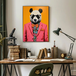 Playful and Sophisticated Panda Animal Poster PosterGoat