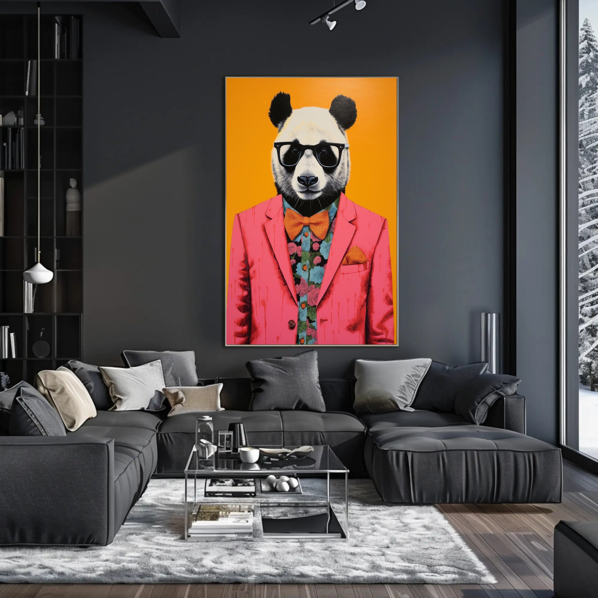 Playful and Sophisticated Panda Animal Poster PosterGoat