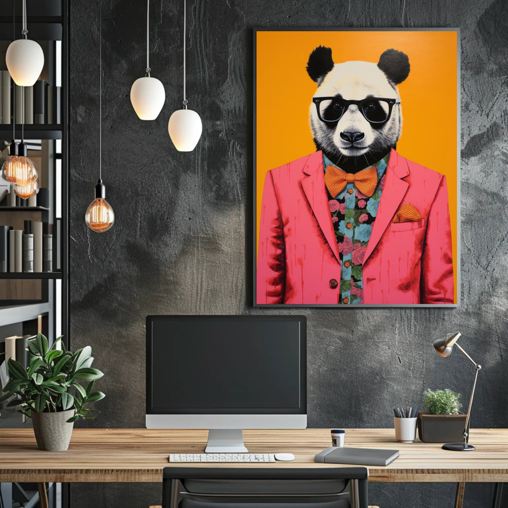 Playful and Sophisticated Panda Animal Poster PosterGoat