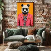 Playful and Sophisticated Panda Animal Poster PosterGoat