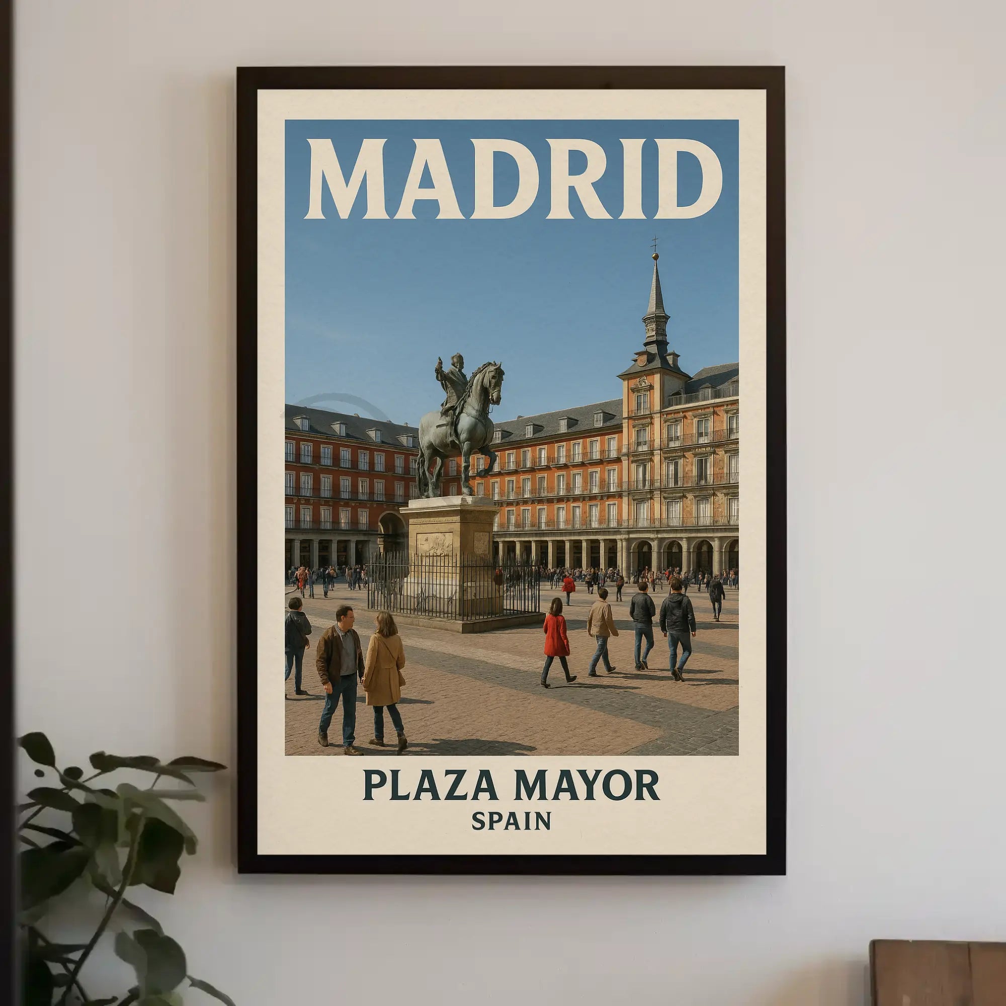Plaza Mayor Madrid Vintage Travel Poster PosterGoat