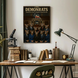 Political Satire Rat Faces Legislative Chamber Poster PosterGoat
