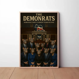 Political Satire Rat Faces Legislative Chamber Poster PosterGoat
