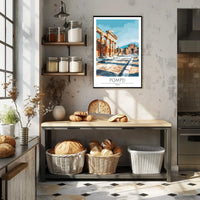 Pompeii Ruins Travel Poster with Classical Architecture in Italy PosterGoat