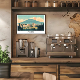 Pompeii Vintage Travel Poster with Artistic Ruins PosterGoat