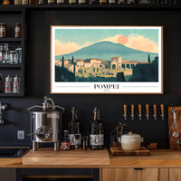 Pompeii Vintage Travel Poster with Artistic Ruins PosterGoat