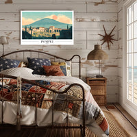 Pompeii Vintage Travel Poster with Artistic Ruins PosterGoat