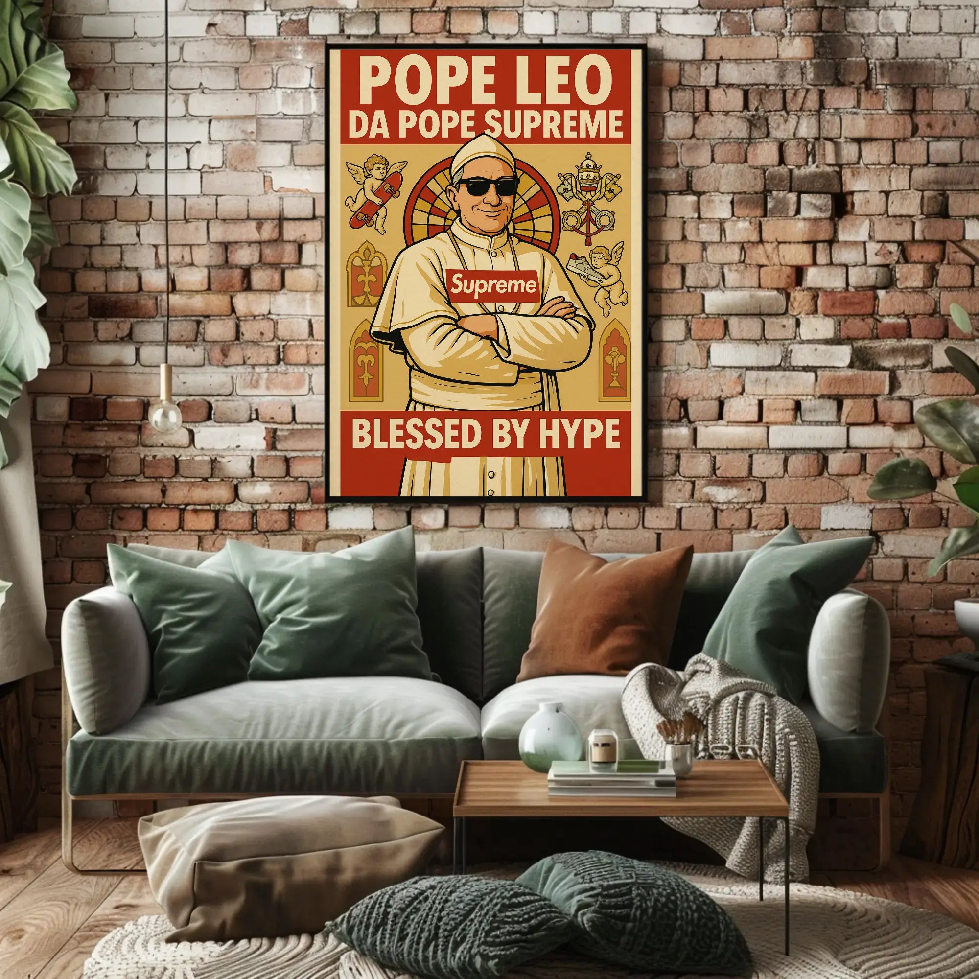 Pope Leo Hype Satire Pop Culture Poster PosterGoat
