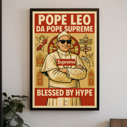 Pope Leo Hype Satire Pop Culture Poster PosterGoat