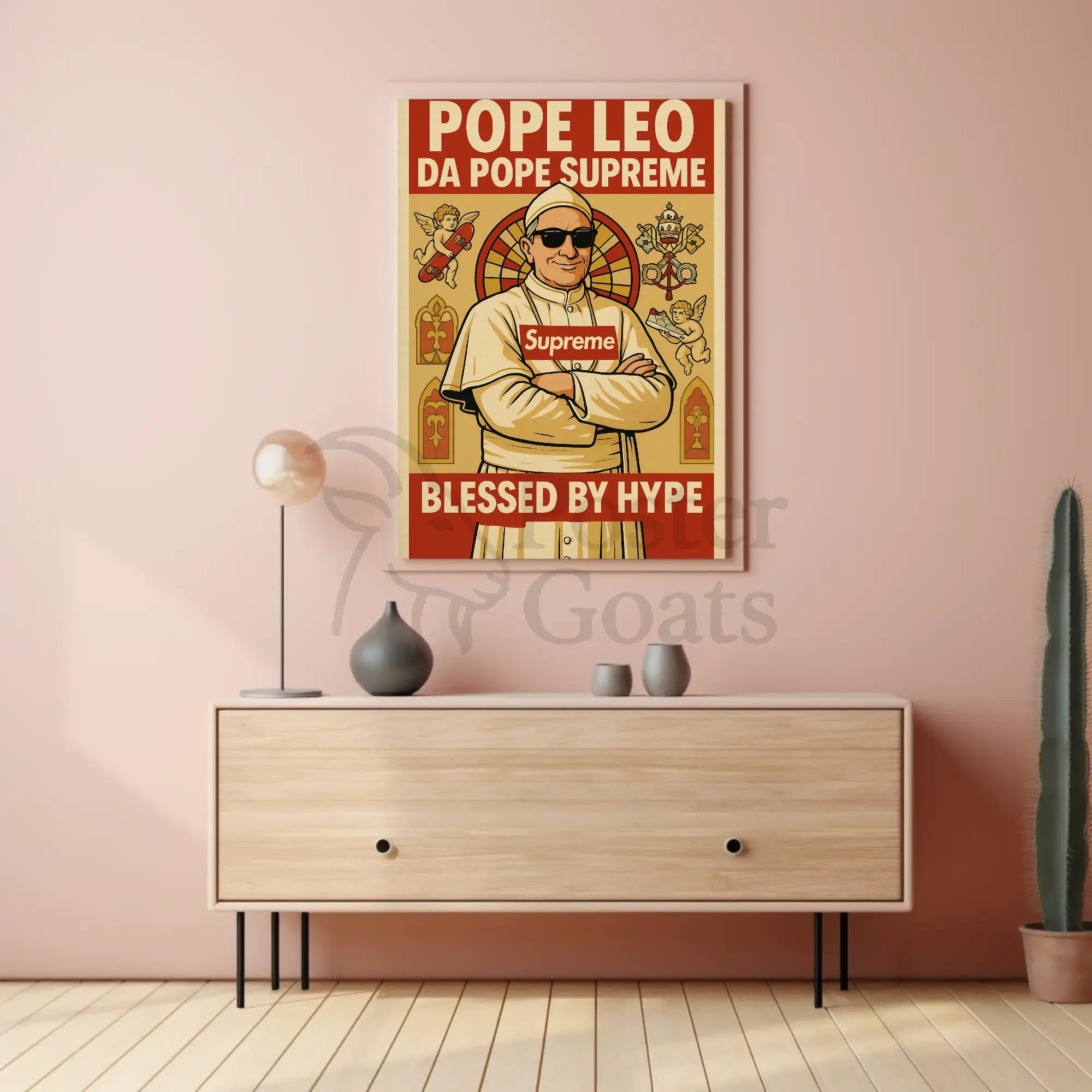 Pope Leo Hype Satire Pop Culture Poster PosterGoat