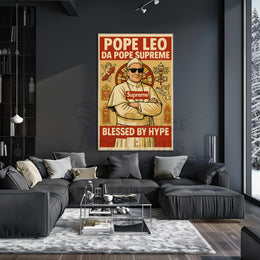 Pope Leo Hype Satire Pop Culture Poster PosterGoat