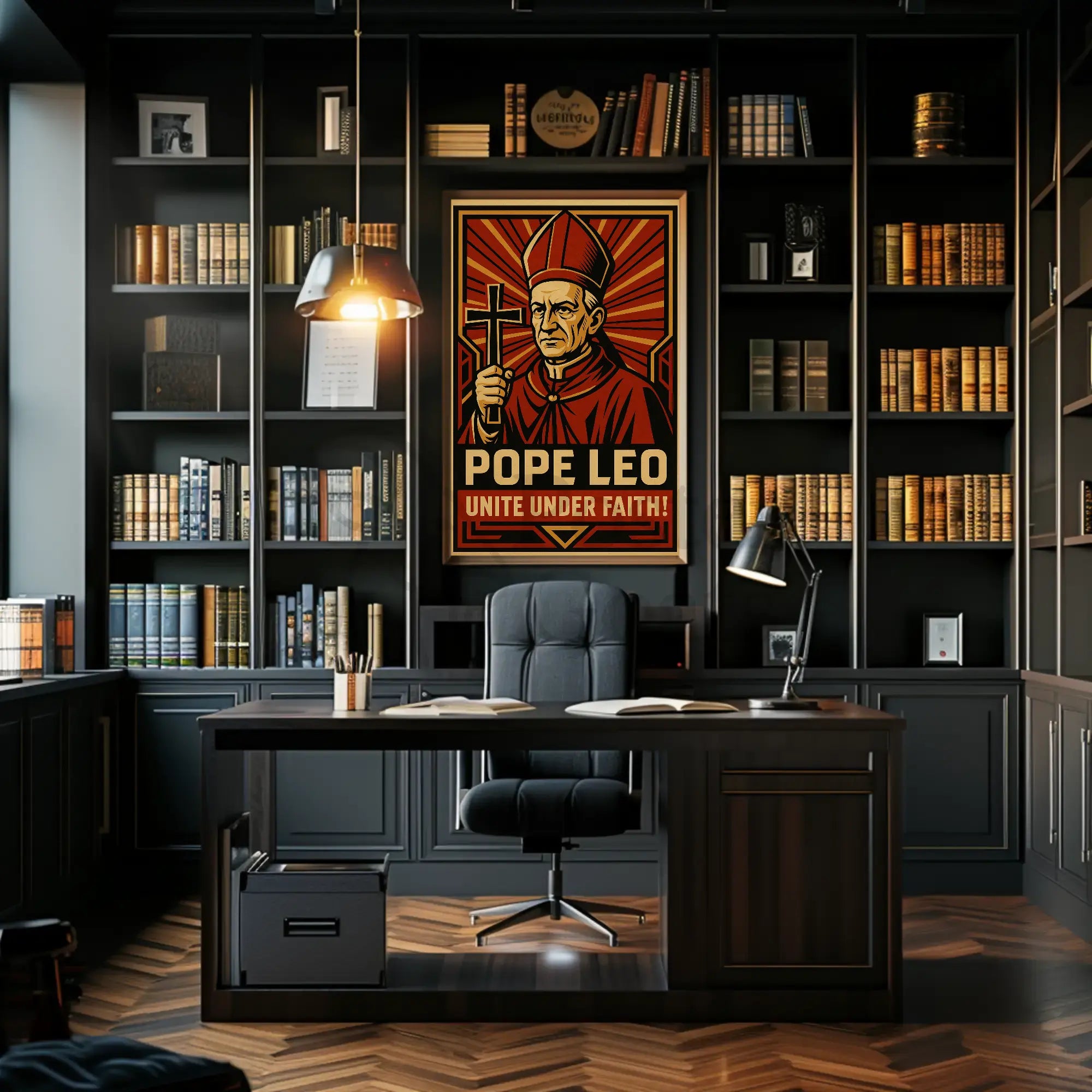 Pope Leo Unites Under Faith Propaganda Poster PosterGoat