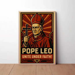 Pope Leo Unites Under Faith Propaganda Poster PosterGoat