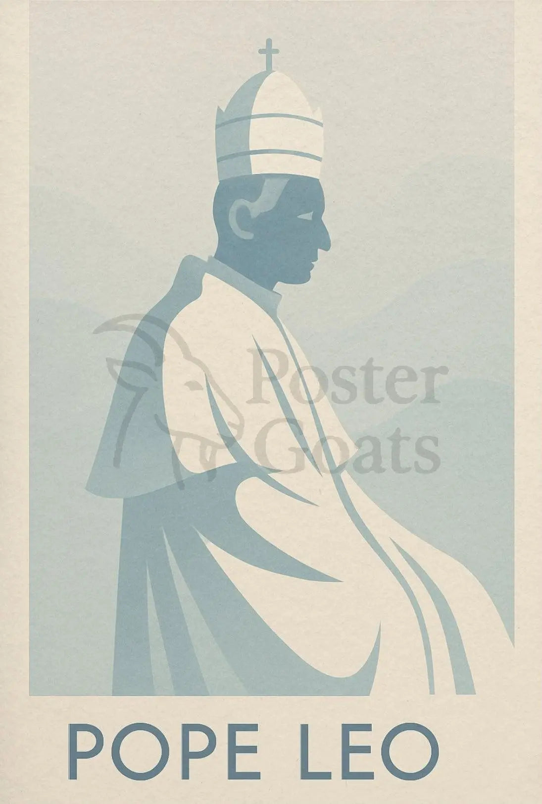 Pope Leo Vintage Monochrome Artistic Heritage Poster PosterGoat