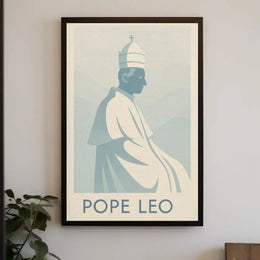 Pope Leo Vintage Monochrome Artistic Heritage Poster PosterGoat
