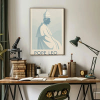 Pope Leo Vintage Monochrome Artistic Heritage Poster PosterGoat