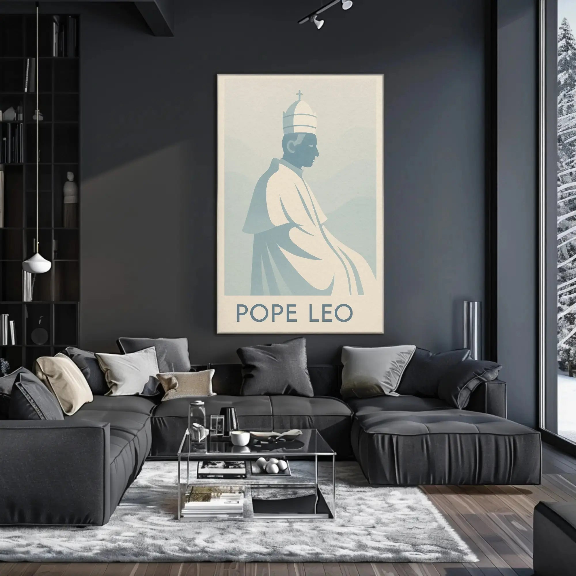 Pope Leo Vintage Monochrome Artistic Heritage Poster PosterGoat