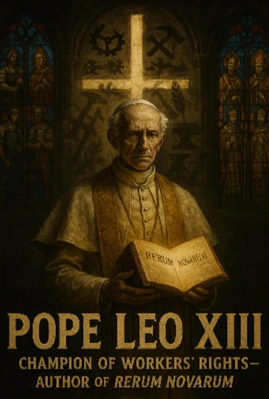 Pope Leo XIII Advocates Workers' Rights Historical Poster PosterGoat