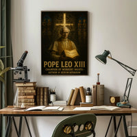 Pope Leo XIII Advocates Workers' Rights Historical Poster PosterGoat