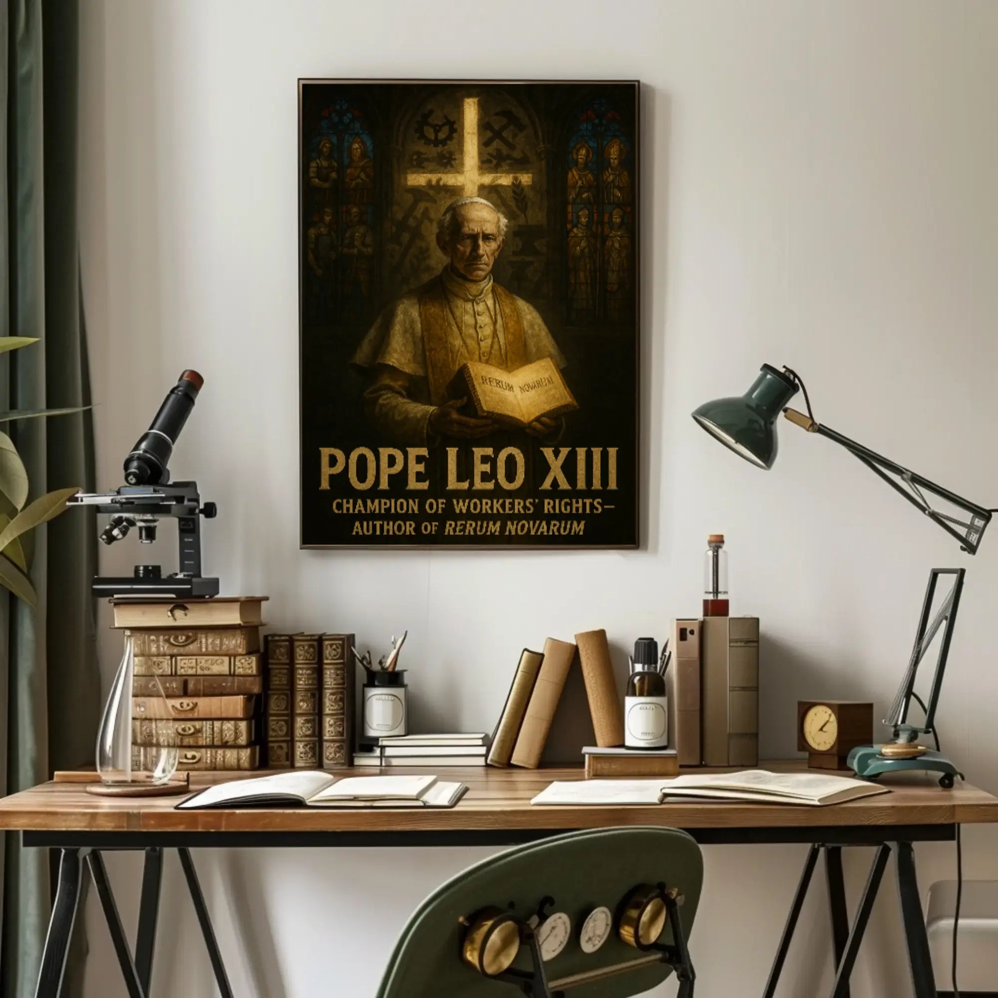 Pope Leo XIII Advocates Workers' Rights Historical Poster PosterGoat