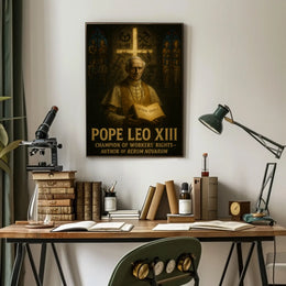 Pope Leo XIII Advocates Workers' Rights Historical Poster PosterGoat