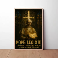 Pope Leo XIII Advocates Workers' Rights Historical Poster PosterGoat