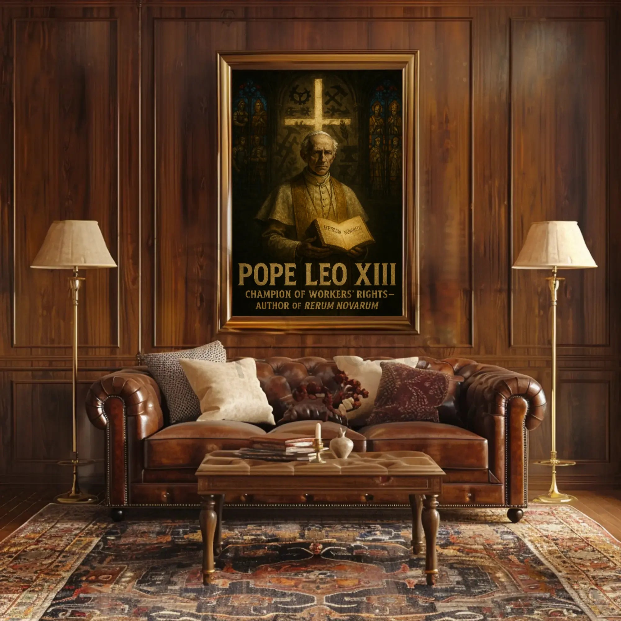 Pope Leo XIII Advocates Workers' Rights Historical Poster PosterGoat