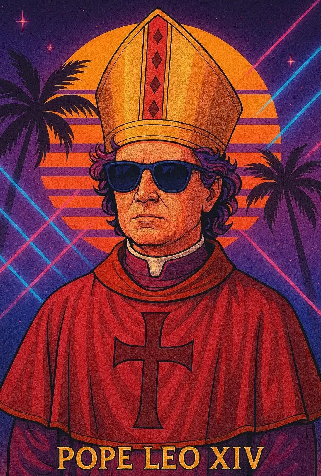 Pope Leo XIV Retro Pop Culture Poster PosterGoat