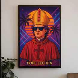 Pope Leo XIV Retro Pop Culture Poster PosterGoat