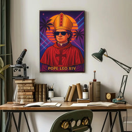 Pope Leo XIV Retro Pop Culture Poster PosterGoat
