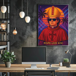 Pope Leo XIV Retro Pop Culture Poster PosterGoat
