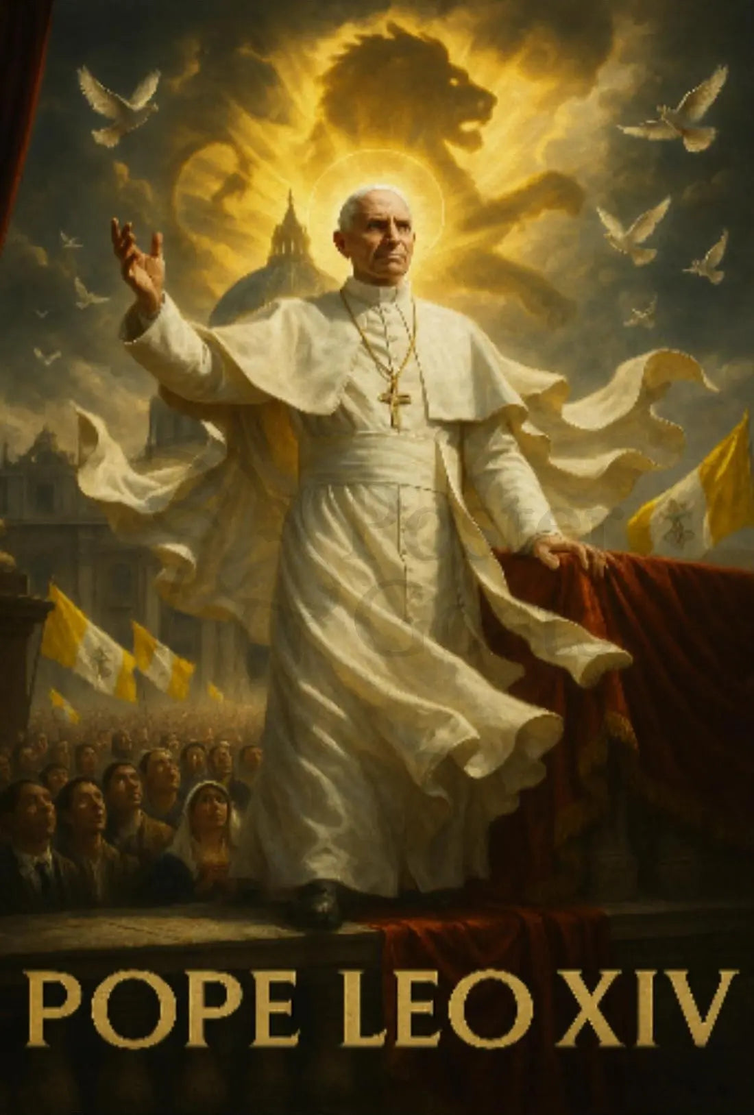 Pope Leo XIV Spiritual Heritage Poster PosterGoat