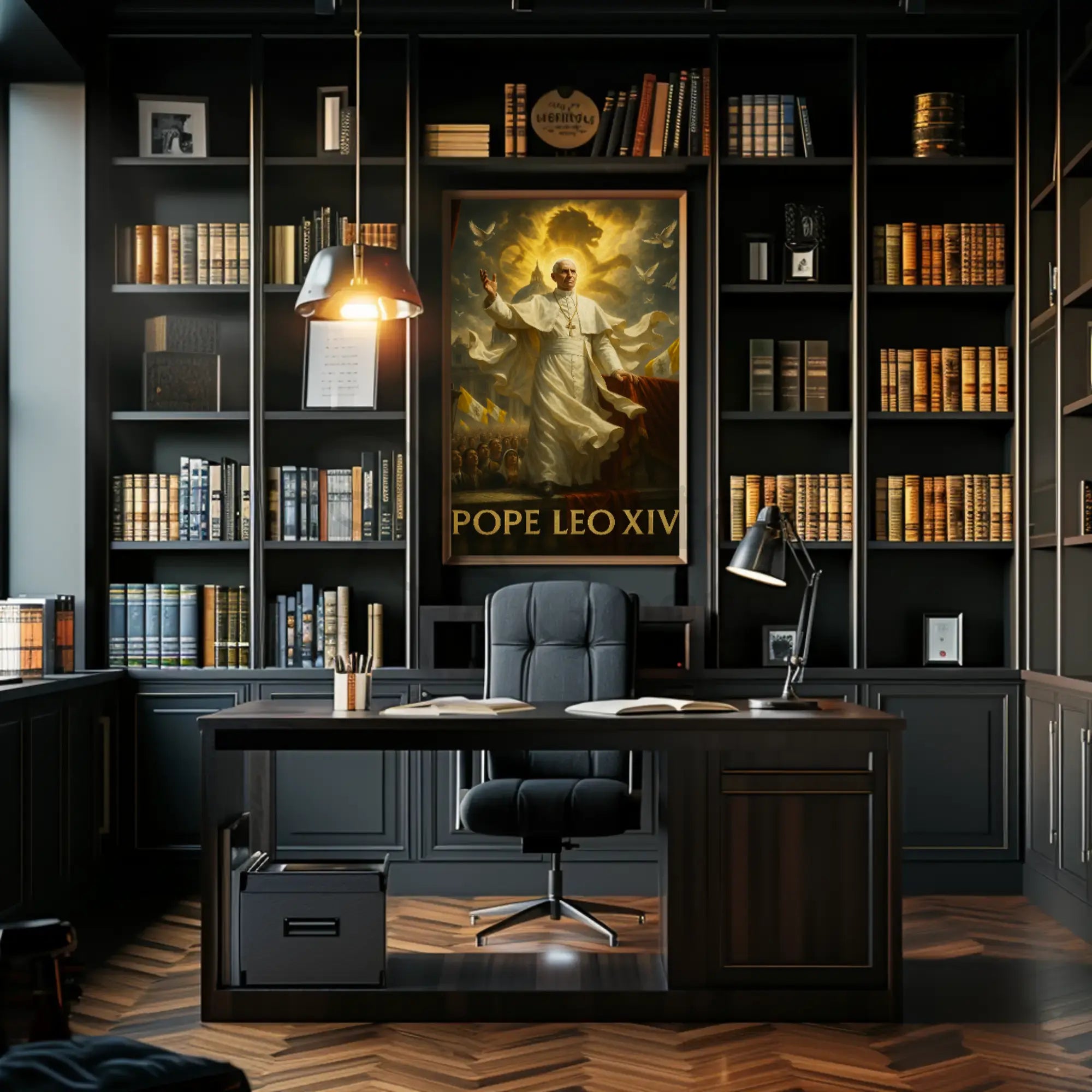 Pope Leo XIV Spiritual Heritage Poster PosterGoat