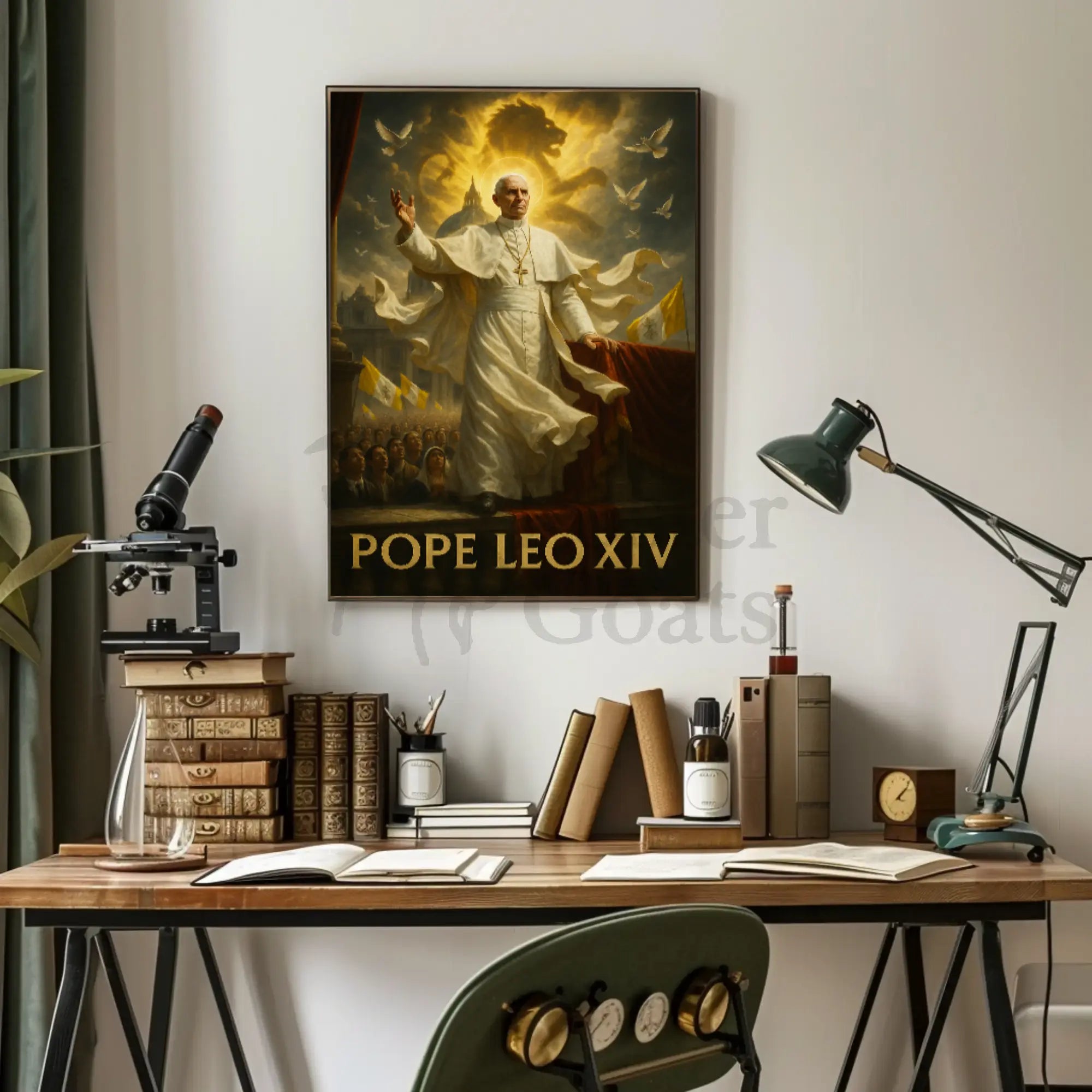 Pope Leo XIV Spiritual Heritage Poster PosterGoat