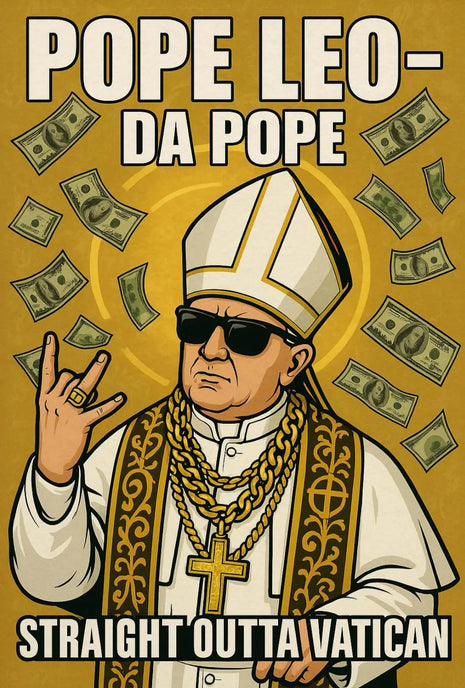 Pope Leo in Hip-Hop Style Artistic Poster PosterGoat