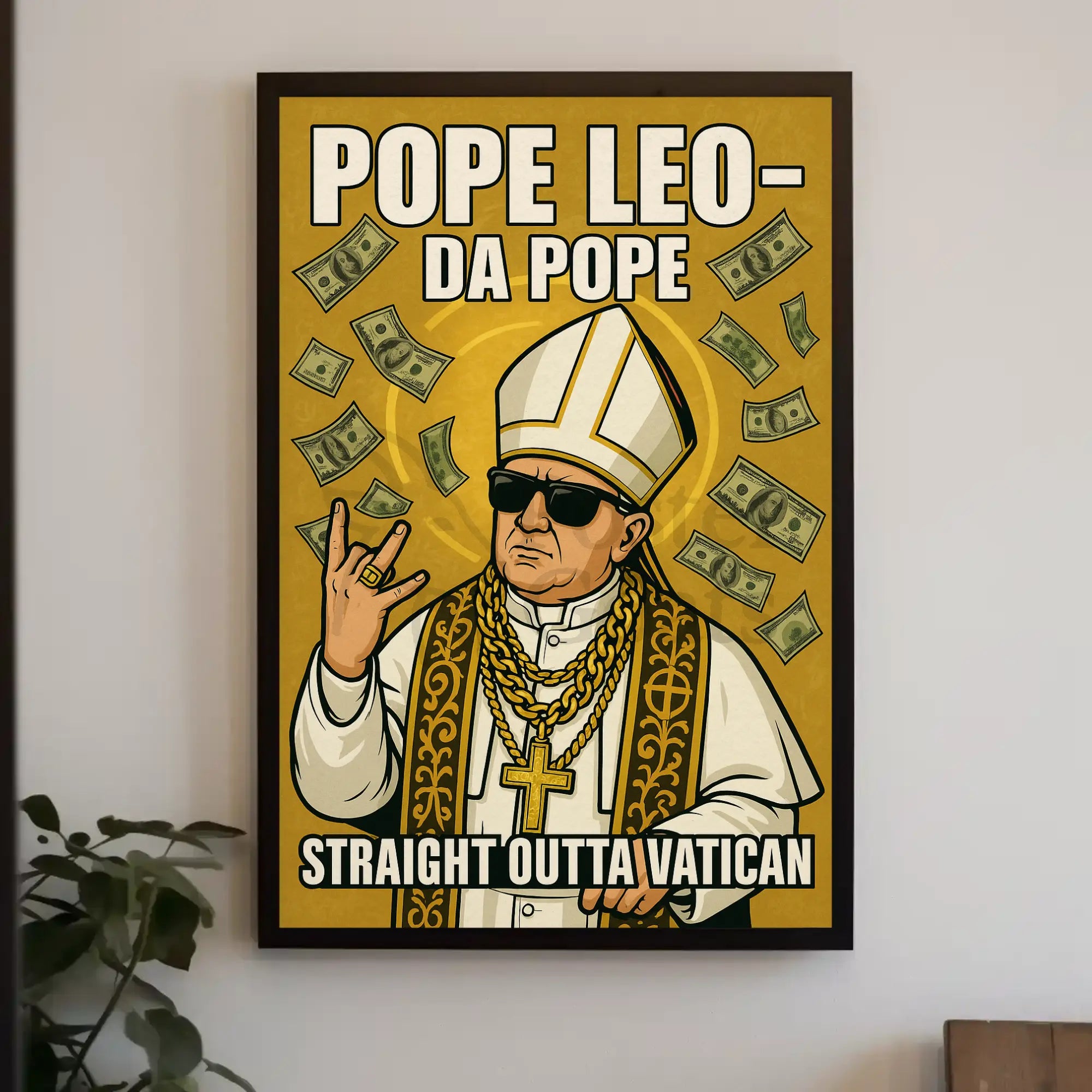 Pope Leo in Hip-Hop Style Artistic Poster PosterGoat