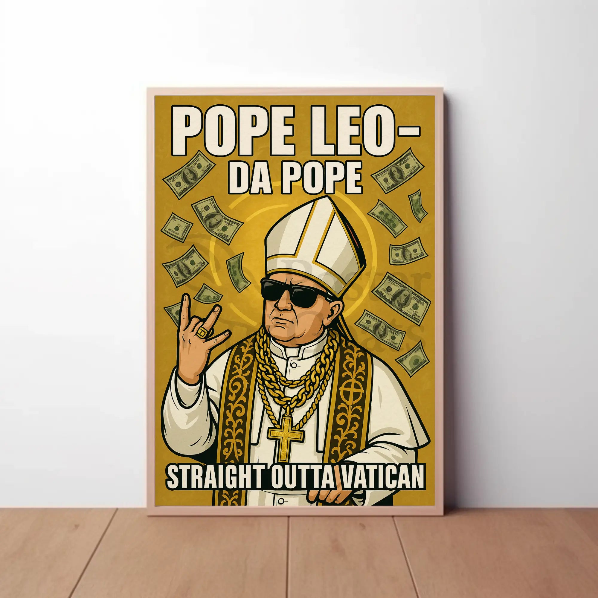 Pope Leo in Hip-Hop Style Artistic Poster PosterGoat