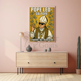 Pope Leo in Hip-Hop Style Artistic Poster PosterGoat