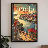 Porto Riverside Architecture Travel Poster PosterGoat