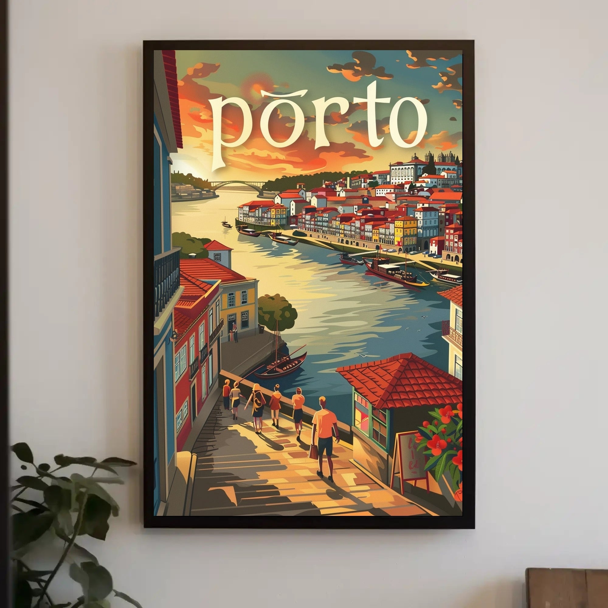 Porto Riverside Architecture Travel Poster PosterGoat