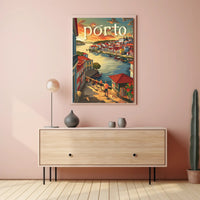 Porto Riverside Architecture Travel Poster PosterGoat