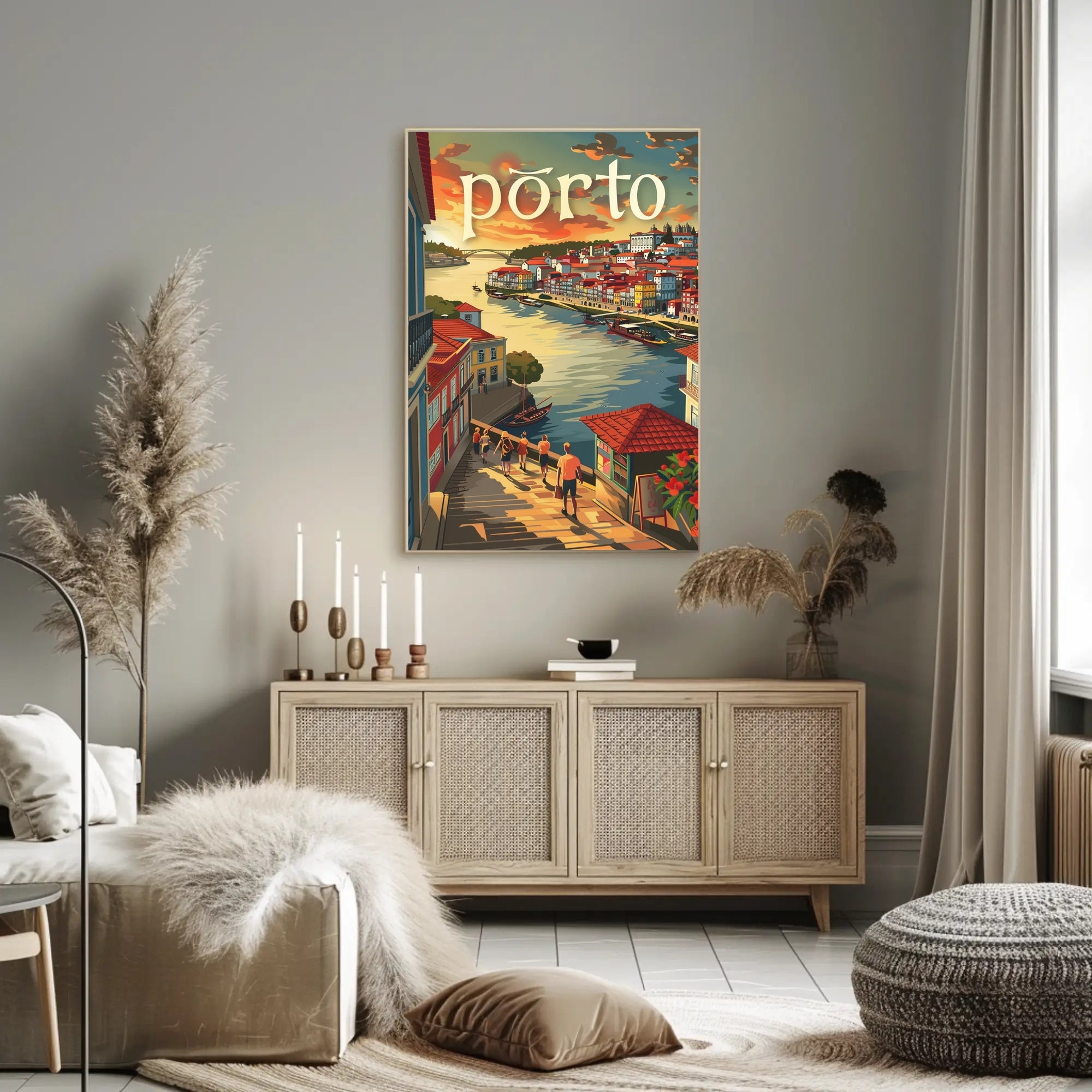 Porto Riverside Architecture Travel Poster PosterGoat