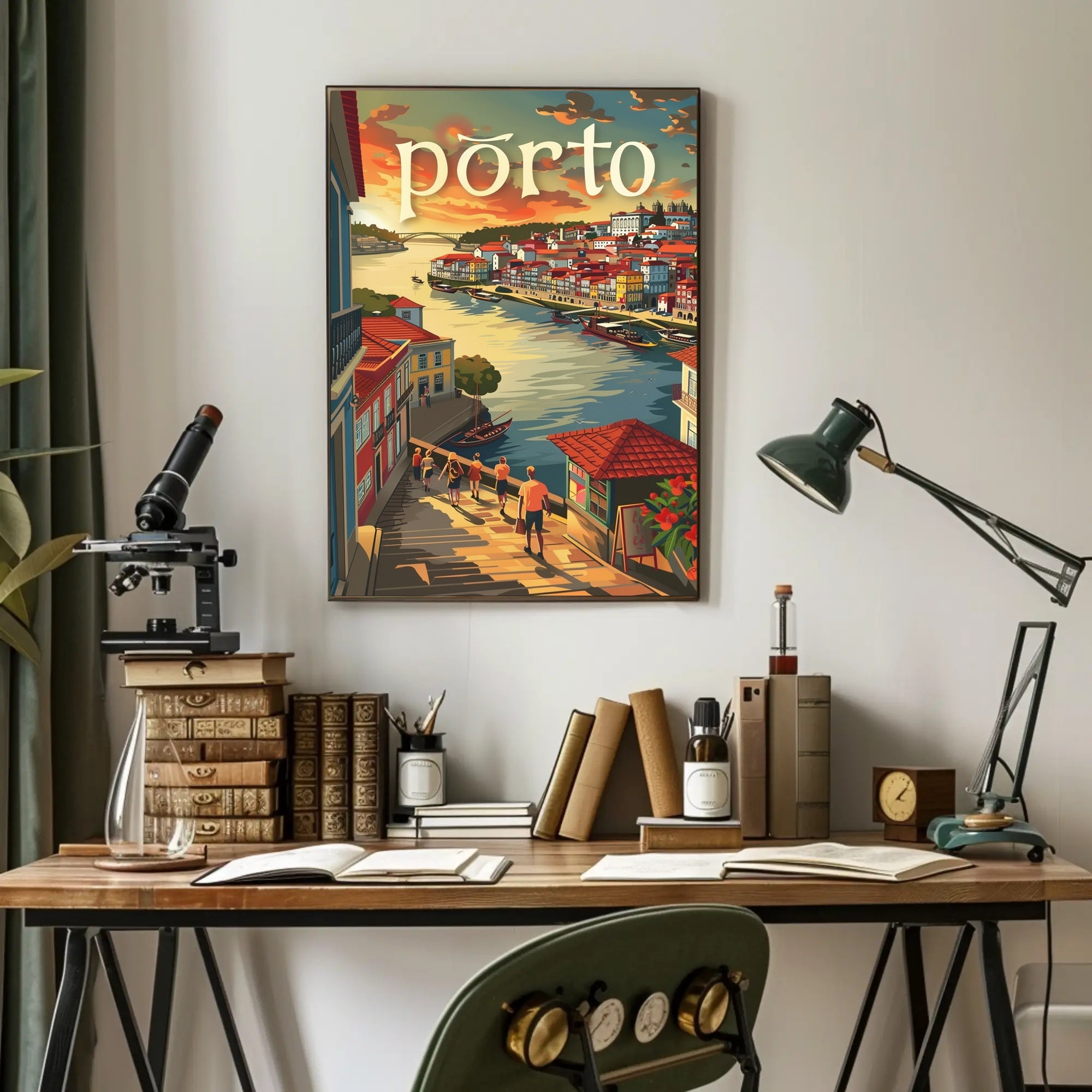 Porto Riverside Architecture Travel Poster PosterGoat