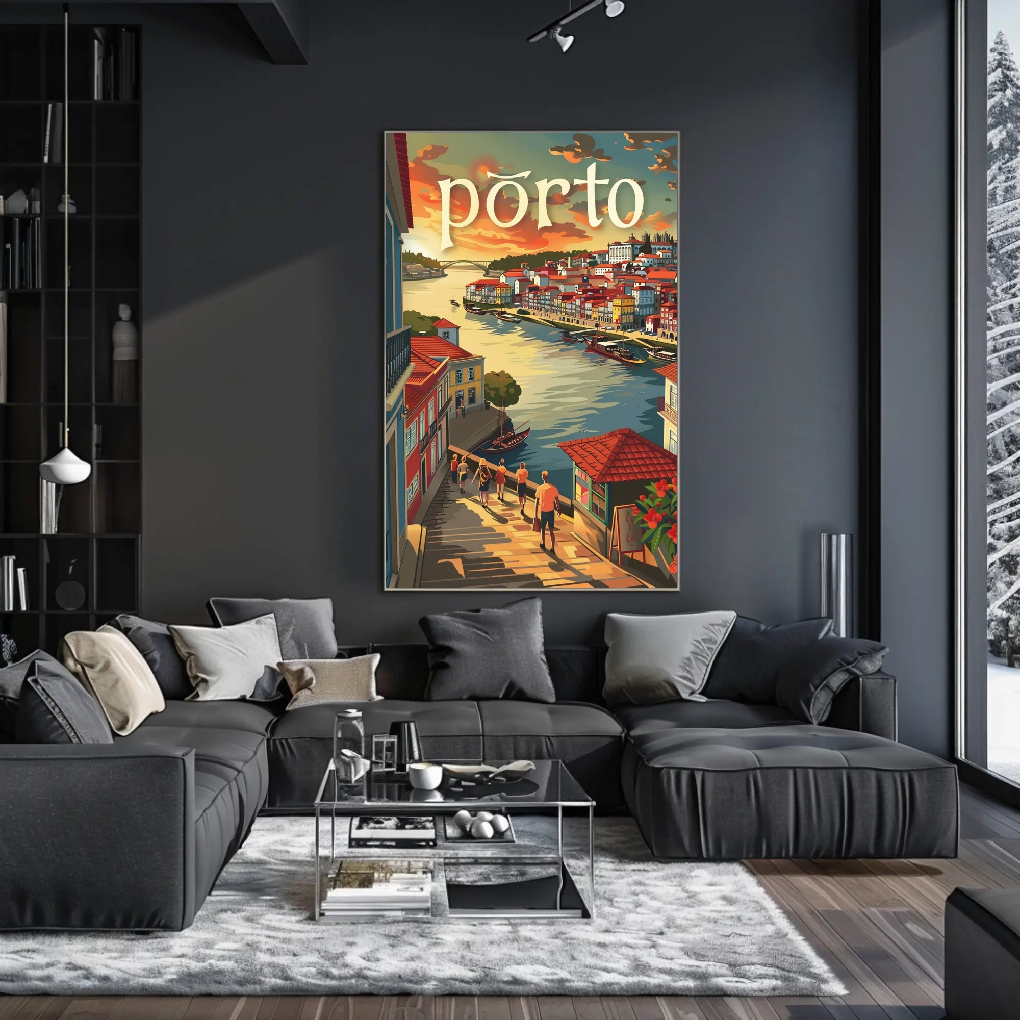 Porto Riverside Architecture Travel Poster PosterGoat