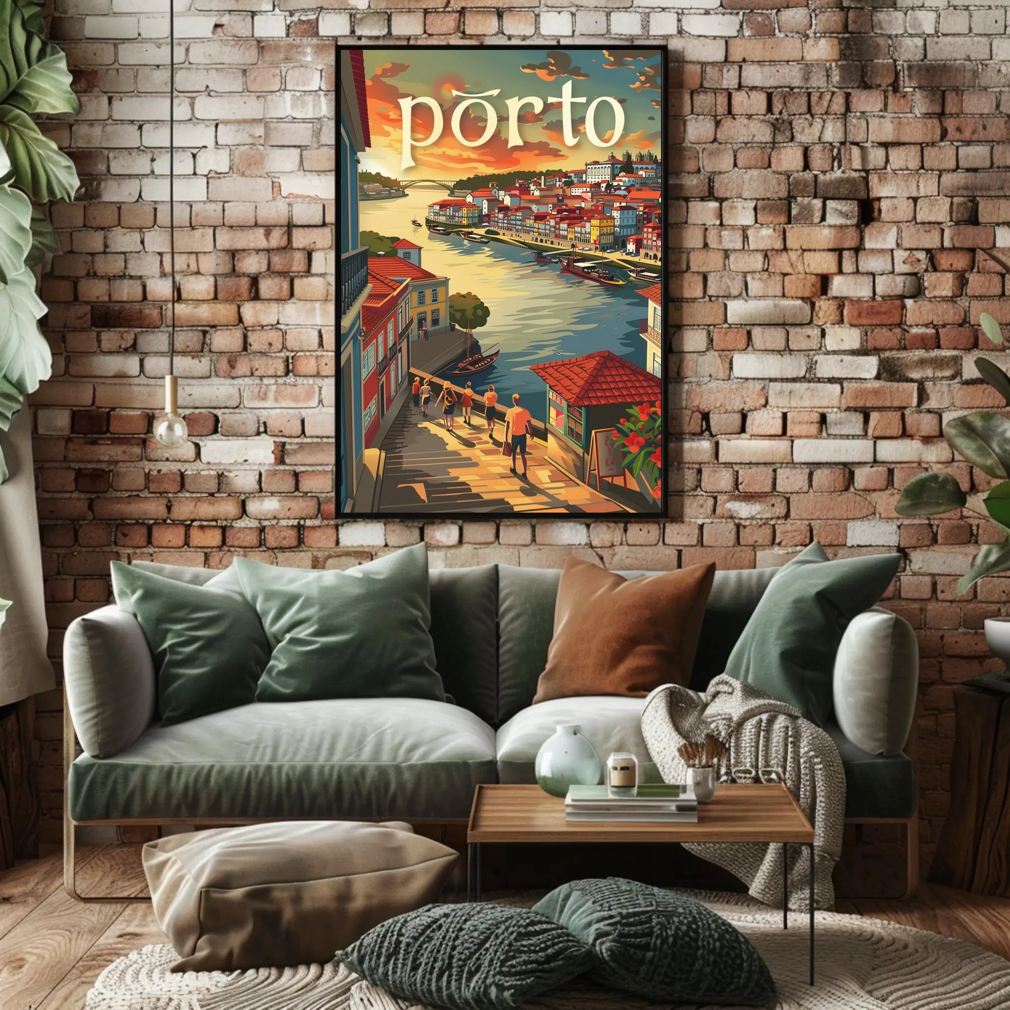 Porto Riverside Architecture Travel Poster PosterGoat