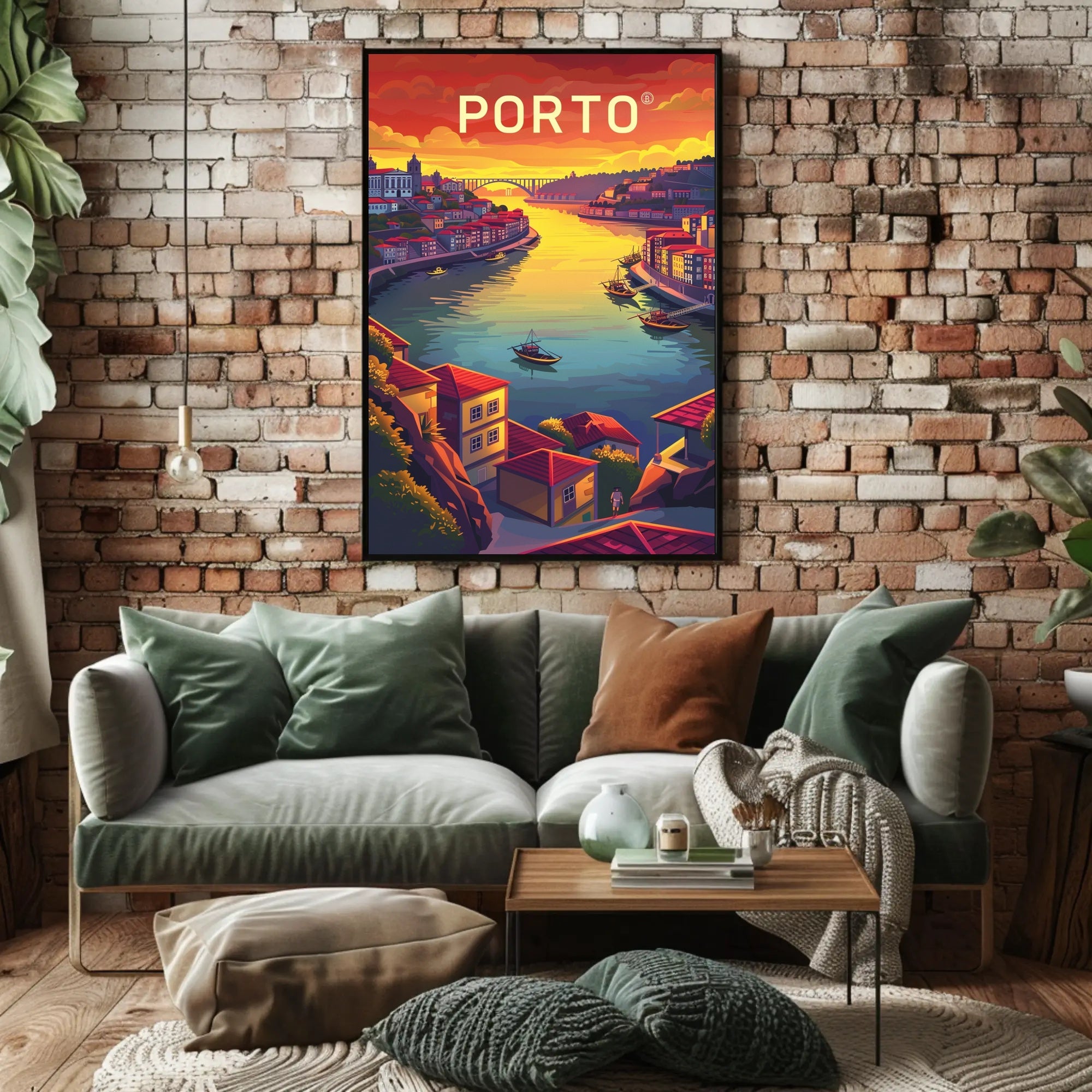 Porto Riverside View: Sunset Cityscape Travel Poster PosterGoat