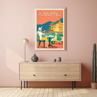 Portofino Vintage Travel Poster Celebrating Italian Coastal Elegance PosterGoat