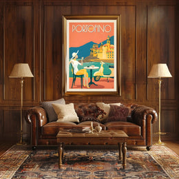 Portofino Vintage Travel Poster Celebrating Italian Coastal Elegance PosterGoat